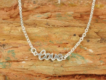 Silber Kette 925 mit Love - Liebe - Freundschaft